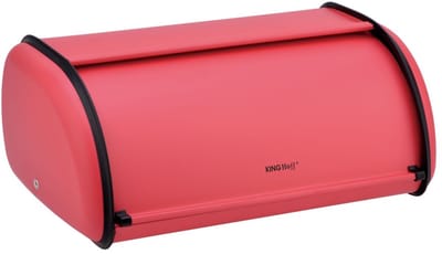 Kinghoff 1753 - Kleine Broodtrommel - RVS - Rood - Retro - 36x24x15 cm