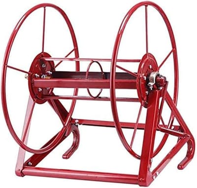 Slanghaspel Kar - Tuinslanghouder - Tuin Besproeien - Robuuste Metalen Constructie - Houdt 200m Slang - Rood