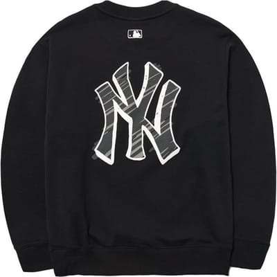 MLB New York Yankees Groot Logo Lange Mouwen Hoodie Uniseks hoodies Zwart 3AMTB0121-50BKS M gray
