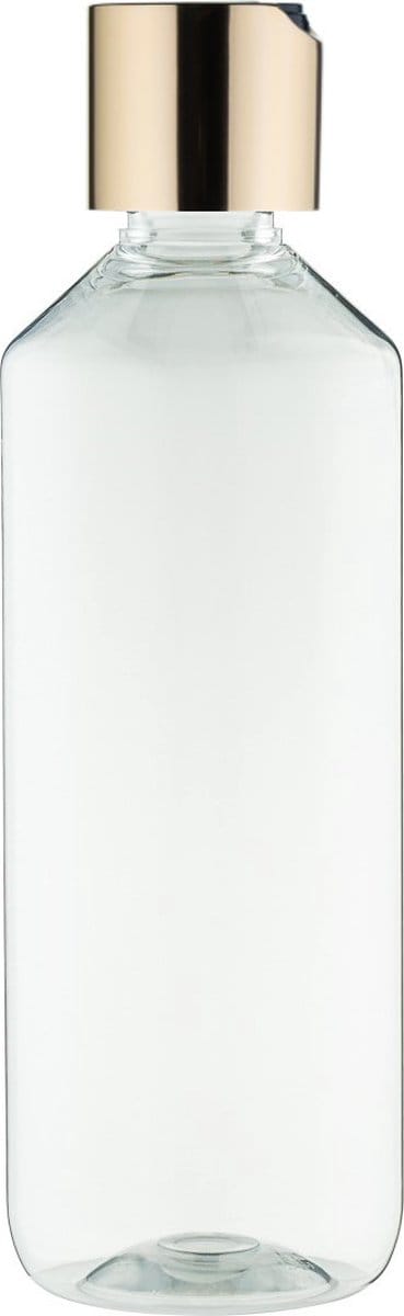 Lege Plastic Fles 500 ml PET - Transparant - met gouden klepdop - set van 10 stuks - navulbaar - leeg