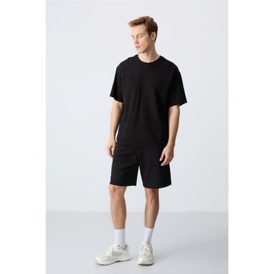 Heren Oversized Katoenmix T-Shirt en Shorts Set