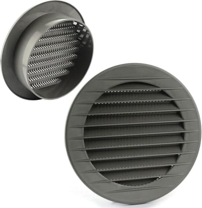 Rond Ventilatirooster met Insectengaas | Diverse Maten en Kleuren | ABS Kunststof
