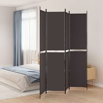 vidaXL - Kamerscherm - met - 4 - panelen - 200x220 - cm - stof - bruin