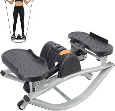 Stepper Machine - Thuis Fitness - Benen Trainen - Stille Hydrauliek - 50 x 25 x 25 cm - Zwart
