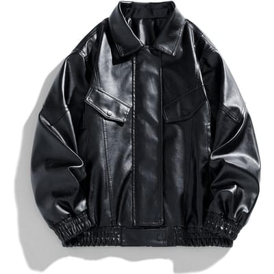 Veste en cuir tendance pour homme Nouvelle veste à empiècements pour homme Veste Pu Veste de moto Veste en cuir pour homme 3XL gray