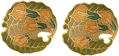Behave - Oorclips dames - bladmotief - groen - 3 cm