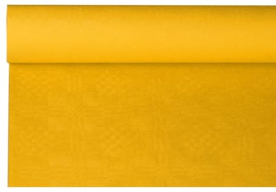 12x Tafelkleed papier met damastprint 8 m x 12 m geel