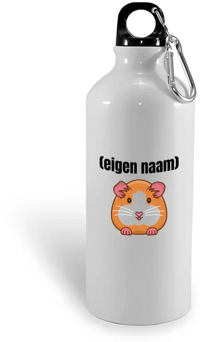 Hacebo® - hamster met eigen naam waterfles - Hamster - hamster liefhebbers - iemand die houdt van hamsters - verjaardag - cadeau - kado - water fles - 400ML