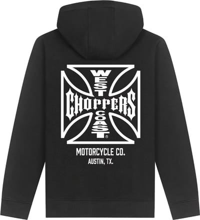 WCC West Coast Choppers Hoodie met rits Atx Cross Zip Hoody WCCHD229ZW