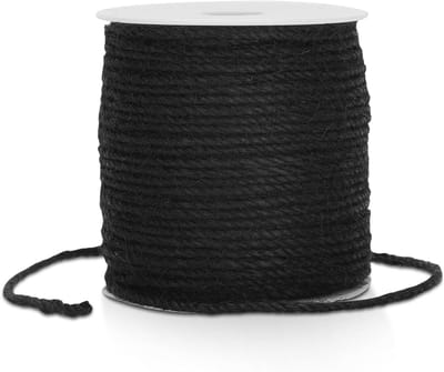 Natuurlijke Jute Touw van 100 m, Zwart Jute Touw voor Tuinieren, Cadeauverpakkingen en Creatieve Klussen, 3 mm Dikte