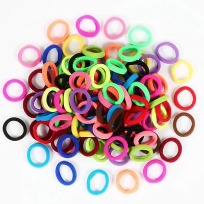 Dailygoods - Haarelastiekjes, 100 stuks voor dames, heren en kinderen, vlechtelastiek, zwart, scrunchies in 36 kleuren