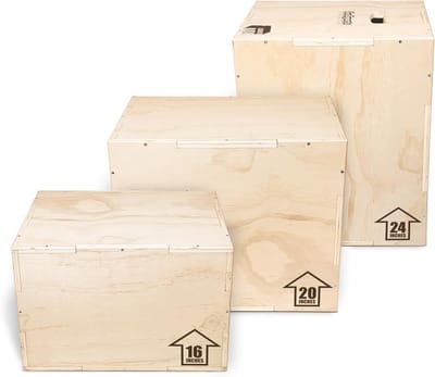 Springbox Trainingsbox - Fitness Box - Kracht Training - 3-in-1 Verstelbaar - 50x60x40cm - Houtkleur