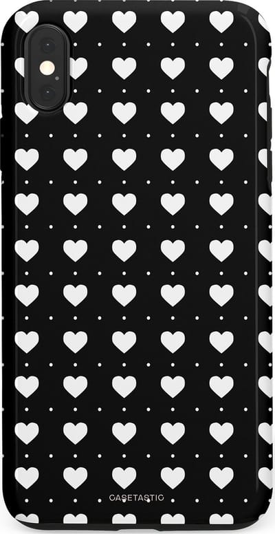 Casetastic Hoesje Geschikt voor Apple iPhone Xs Max - Stijlvolle Beschermende Duo-layer Case - Stipjes en Hartjes