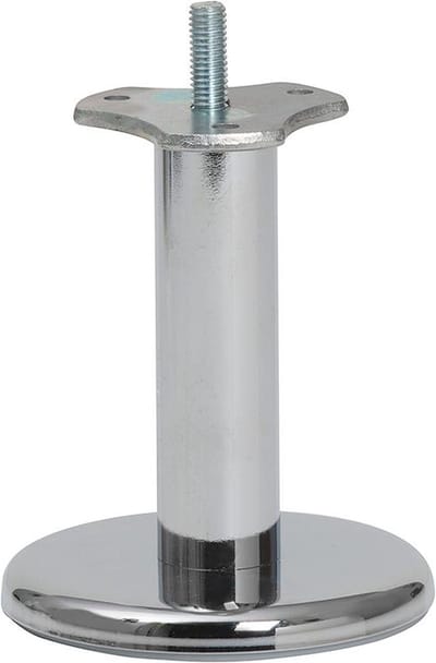 Stalen meubelpoot chroom rond ø 2,5 cm en hoogte 10 cm (M8) - Set van 4 stuks
