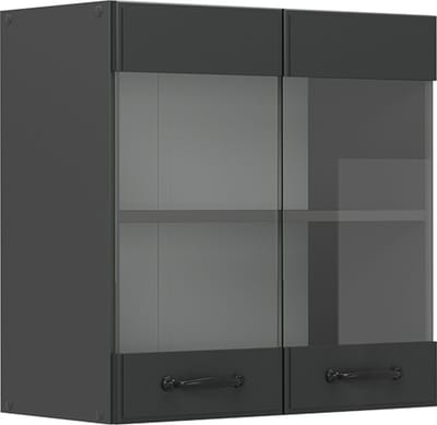 Vicco R-Line Glazen keukenkast – 60 cm Antraciet landhuis