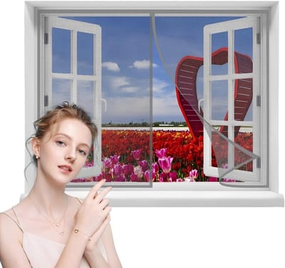 Magneet Hor - Vliegende Insecten Wering - Frisse Lucht - Zonder Boren - 70x65cm - Grijs