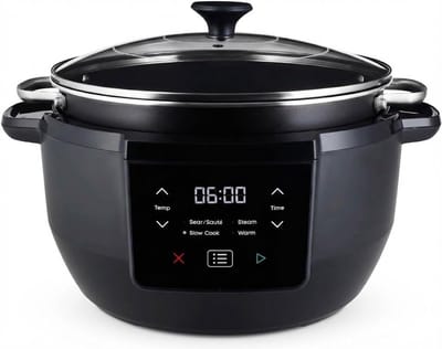 SNJY® Slowcooker met Timer - Slowcooker - Slowcookers - 4 Kookfuncties - 7.1L - 800 W - Zwart