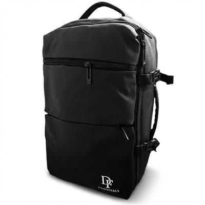 DF Essentials - Rugzak 40x30x15 - Rugzak 40x30x20 - Uitbreidbare Rugzak – KLM & Transavia Handbagage Reistas – Comprimeerbaar – Zwart