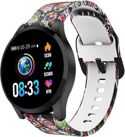 Belesy® BQSiZw8 Skull - Limited edition - Smartwatch dames - Zwart