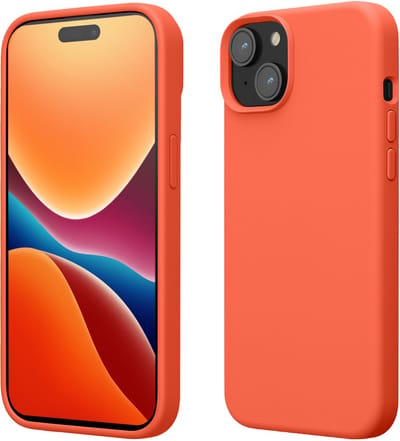 kwmobile Case voor iPhone 15 - Slank TPU-Hoesje met Zachte Afwerking - In levendig koraal