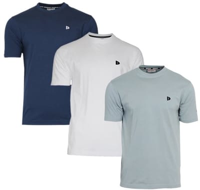 3-Pack Donnay - T-shirt (Vince) - Sportshirt - Heren - Navy/White/Granite Green (753) - maat S