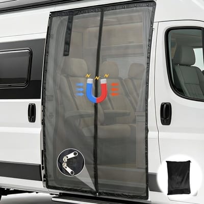 Magnetisch muggennet voor schuifdeur met ritssluiting, ideaal voor campers en bestelwagens, perfect voor bescherming tegen insecten en muggen