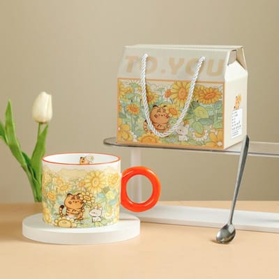 Hoge waarde Creatieve Mok Cadeau Leuke Keramische Waterbeker Souvenir Cadeau Doos Tijger Konijn Beker Evenement Cadeau Cadeau 401-500ml