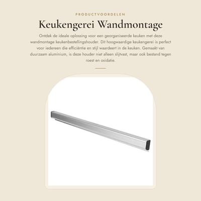 Dailygoods- Keukenbestellingshouder Hoogwaardig Aluminium - Wandmontage - Antiroest - Antislip - Slijtvast - Voorkomt Krassen - Bestellingsclip