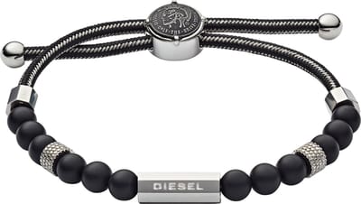 Diesel Beads Armband  (Lengte: 16.50-25.00cm) - Zwart