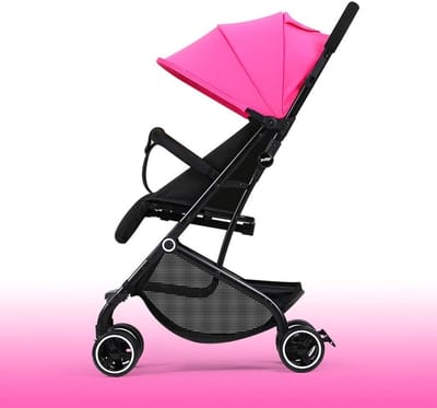 Kinderwagen - Stadswagen buggy - Reizen en dagelijks - Lichtgewicht compact - 19.6 x 24.4 x 40.1 inch - Roze