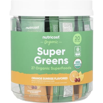 Nutricost, Organic Super Green, Orange Sunrise, 20 stick packs, 11 g (0.4 oz) each