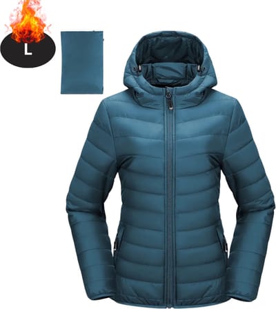 Livano Winterjas - Parka - Dames - Winter - Jas - Volwassen - Stijlvol - Donker Cyaan - L