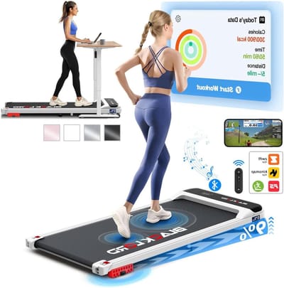 Opvouwbare loopband - 2-in-1 fitnessapparaat - Thuis sporten - Ruimtebesparend design - 140 kg capaciteit - Wit