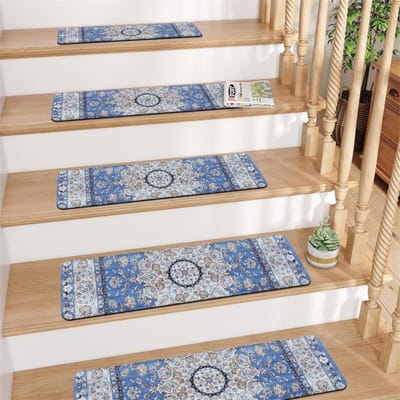 20*76CM Tapijt Traptreden Antislip Trapmatten Verwijderbaar Traptapijt 4-pack Veilige traptredebescherming Geschikt voor kinderen, ouderen en huisdieren