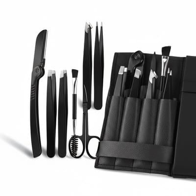 Complete Pincetten - & Wenkbrauw set – Tweezers - Wenkbrauw trimmer - 7 delige Gezichtsverzorging in Één Set!