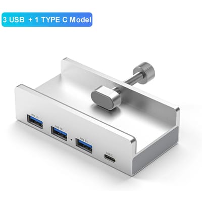 6 Poorten Clip-stijl Docking Station USB 3.0 Hubs 5 Gbps Transmissie USB C Docking Station USB Splitter voor PC Laptop Macbook roestrode kleur