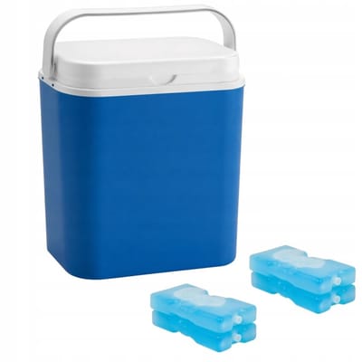 POTZ Cooler Box, Blue, Portable, with Removable Lid and Handle, Lightweight and Durable, Includes 4 Ice Packs, Ideal for Picnic, Camping, Beach – 18L