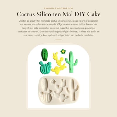Dailygoods- Cactus Mal - Siliconen Mal - Fondant/Snoep Mallen - Cupcake Decoratie - Polymeer Klei - Eenvoudig te Reinigen