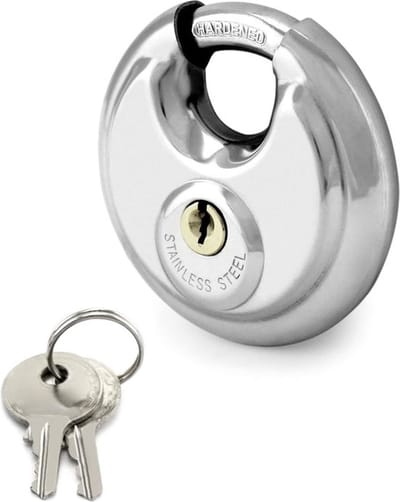 Igoods Discus Slot - Hangslot - RVS - Ø 70mm - 2 Sleutels