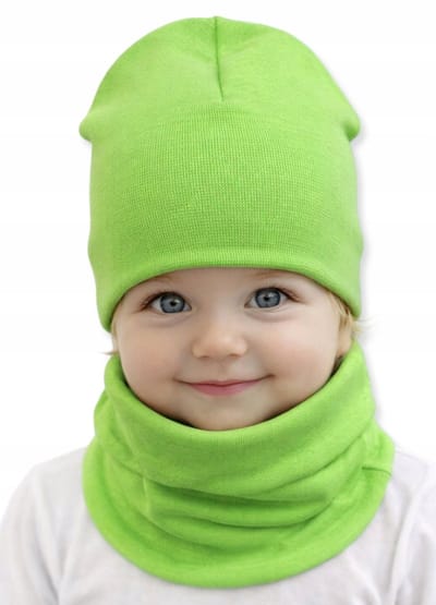 Dartomik - Babymuts en Sjaalkraag Set - 34/38 - Wiosenny Groen
