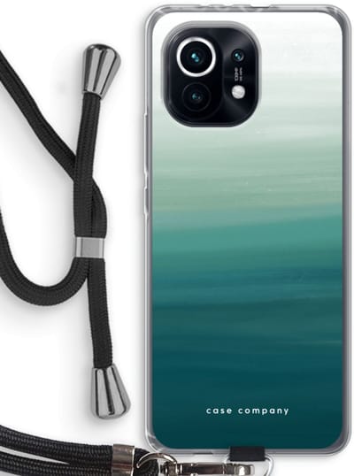 Case Company® - Hoesje met koord geschikt voor Xiaomi Mi 11 hoesje met Koord - Ocean - Telefoonhoesje met Zwart Koord - Bescherming aan alle Kanten en Over de Schermrand