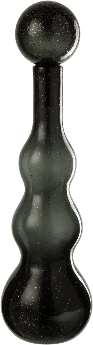 J-Line decoratoe Fles + Stop Carol - glas - zwart - large