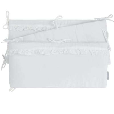 Baby's Only Bedbumper Calm - Boxbumper - Bedomrander - Bedomranding baby - Parkomrander - Geschikt voor ledikant, bed en box - Wit - 100% katoen - 180x30 cm