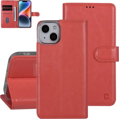 UNIQ Accessory Roze Book Case Telefoonhoesje Compatibel met Apple iPhone 14 - Pu Leer & Bescherming