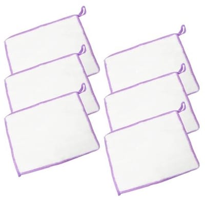 Set van 6 milieuvriendelijke bamboe vaatdoeken – zeer absorberend, multifunctioneel, 18 x 23 cm