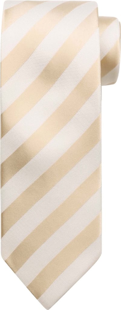 Suitable Stropdas Zijde Streep Beige - Streep - Heren das