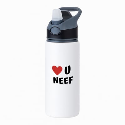 Hacebo® - love u neef waterfles met rietje zwart - Neef - de liefste neef - verjaardag - cadeautje voor neef - neef artikelen - kado - geschenk - water fles - 650ML