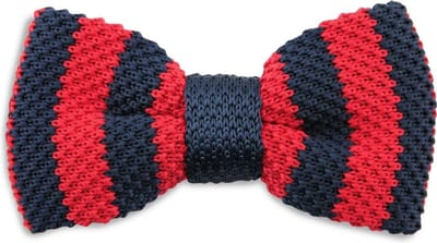 We Love Ties - Strikken - Gebreid kinderstrikje blauw - rood - marineblauw / rood