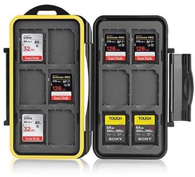 Waterdichte Geheugenkaarten Case voor 12 SD Kaarten - Schokbestendige Bescherming - Compacte Opslagoplossing