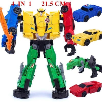 Nieuwe 5-in-1 HAIZHIXING G1 Cool 32CM Transformatie Speelgoed Anime Devastator Actiemodel Robot Dinomodel Jongen Kinderen Cadeau yellow